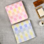 ZAHYA Zero Twist 100% Cotton Bath Towel Pink Blue