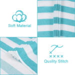 100% Pure Bamboo Bath Towel – Cabana Stripe, Soft & Eco-Friendly