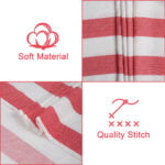 ZAHYA Pure Bamboo Bath Towel - Cabana Stripe - Red
