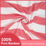 ZAHYA Pure Bamboo Bath Towel - Cabana Stripe - Red