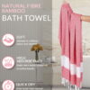ZAHYA Pure Bamboo Bath Towel Set - Turkish Style - Red & Parrot Green