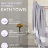 ZAHYA Pure Bamboo Bath Towel Set - Turkish Style - Grey & Aqua Green