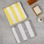 100% Pure Bamboo Bath Towel – Cabana Stripe, Soft & Eco-Friendly