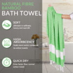 ZAHYA Pure Bamboo Bath Towel - Turkish Style - Parrot Green