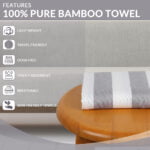 ZAHYA Pure Bamboo Bath Towel - Cabana Stripe - Grey