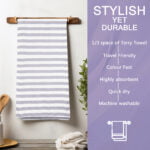 ZAHYA Pure Bamboo Bath Towel - Cabana Stripe - Grey