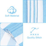 ZAHYA Pure Bamboo Bath Towel - Cabana Stripe - Blue