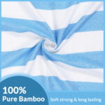 ZAHYA Pure Bamboo Bath Towel - Cabana Stripe - Blue
