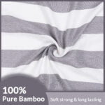 ZAHYA Pure Bamboo Bath Towel - Cabana Stripe - Grey