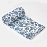 ZAHYA 100% Pure Cotton Single Bed Dohar Pack of 2 - Mocha Steel Blue