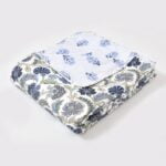 ZAHYA 100% Pure Cotton Double Bed Dohar - Silver Stone