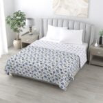 ZAHYA 100% Pure Cotton Double Bed Dohar - Silver Stone