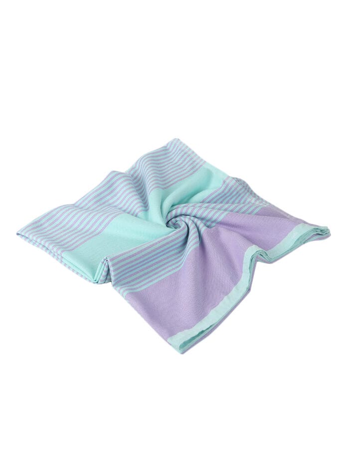 ZAHYA 100% Pure Bamboo Soft Bath Towel - Aqua Island & Cold Purple