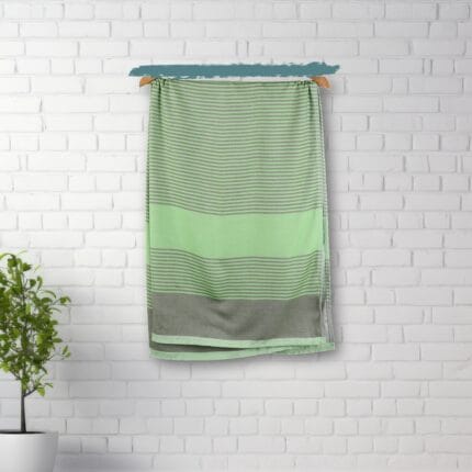 ZAHYA 100% Pure Bamboo Soft Bath Towel - Olivine and Grey