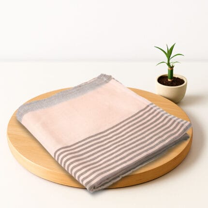 Stack of 100% Pure Bamboo Shadow Stripe Bath Towels