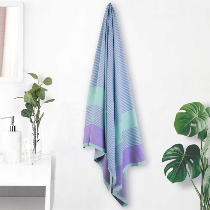 100% Pure Bamboo Bath Towel – Shadow Stripe, Soft & Eco-Friendly