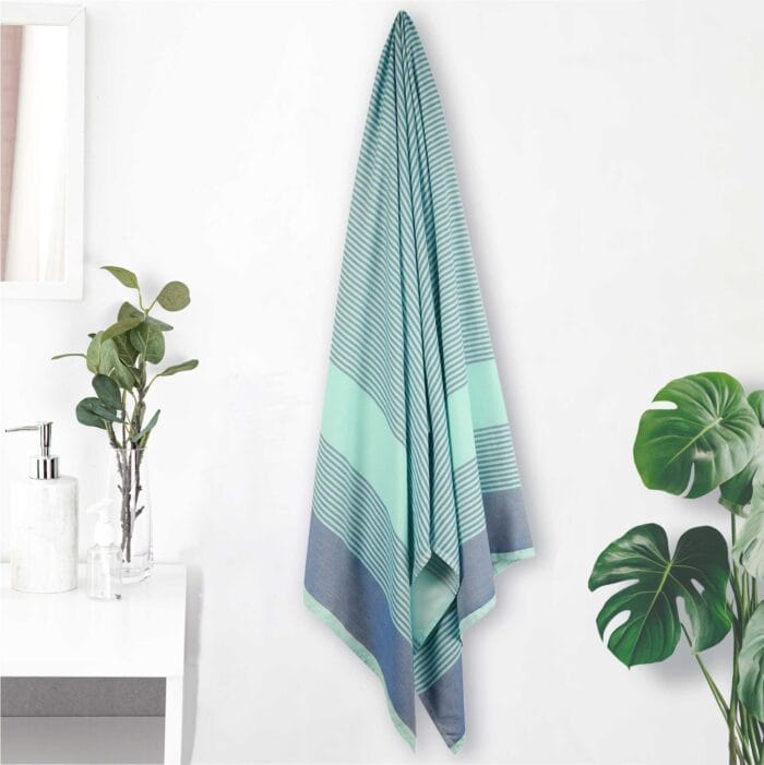 100% Pure Bamboo Bath Towel – Shadow Stripe, Soft & Eco-Friendly
