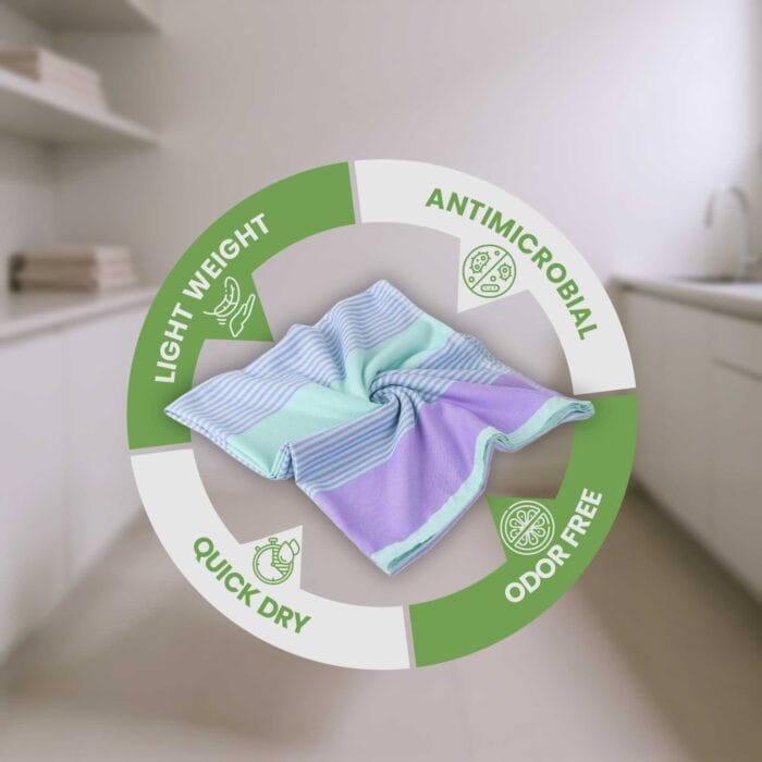 100% Pure Bamboo Bath Towel – Shadow Stripe, Soft & Eco-Friendly