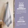 100% Pure Bamboo Bath Towel Highly Absorbent – Soft, Eco-Friendly