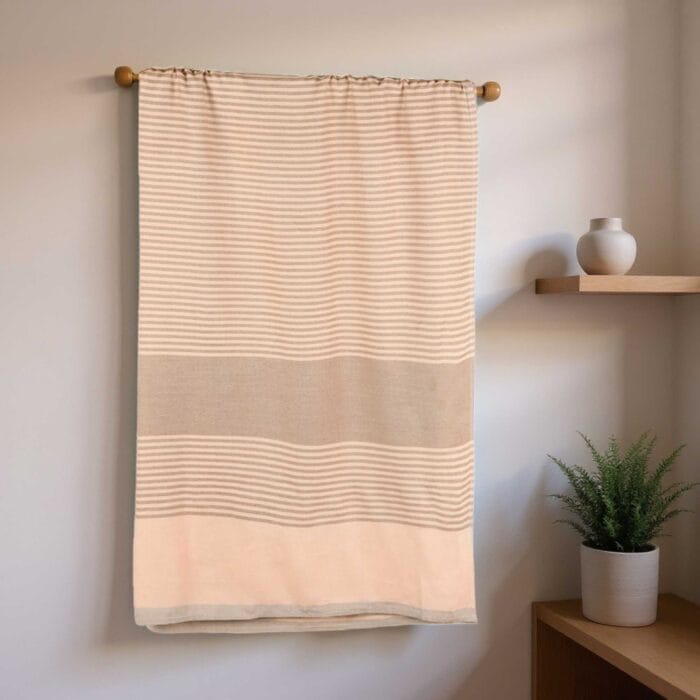 100% Pure Bamboo Bath Towel – Shadow Stripe, Soft & Eco-Friendly