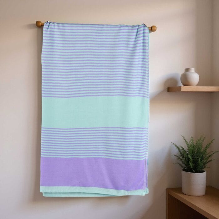 100% Pure Bamboo Bath Towel – Shadow Stripe, Soft & Eco-Friendly