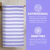 100% Pure Bamboo Bath Towel – Cabana Stripe, Soft & Eco-Friendly