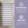 100% Pure Bamboo Bath Towel – Cabana Stripe, Soft & Eco-Friendly