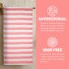 100% Pure Bamboo Bath Towel – Cabana Stripe, Soft & Eco-Friendly