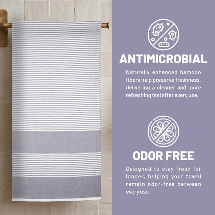 100% Pure Bamboo Bath Towel Highly Absorbent – Soft, Eco-Friendly