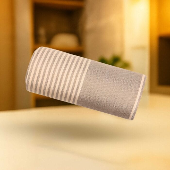 100% Pure Bamboo Bath Towel – Shadow Stripe, Soft & Eco-Friendly