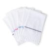 Stack of six pure white cotton napkins with lining