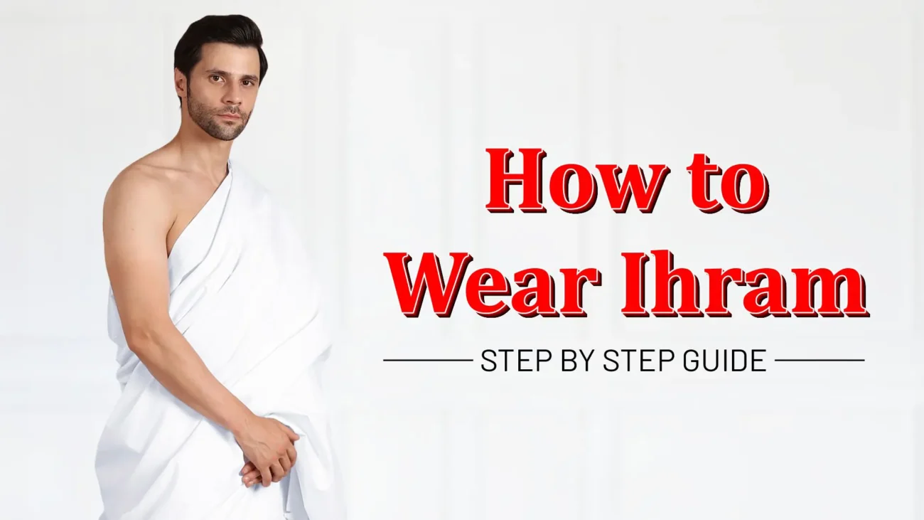 Muslim pilgrim wearing Ihram garments before Hajj and Umrah