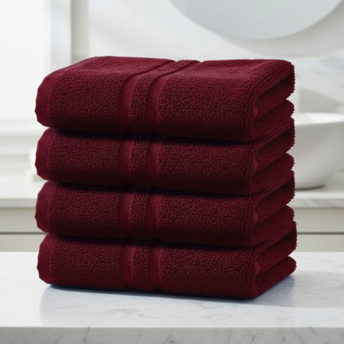 Terry Cotton Hand Towels – Soft, Thick & Absorbent (Pack of 4)