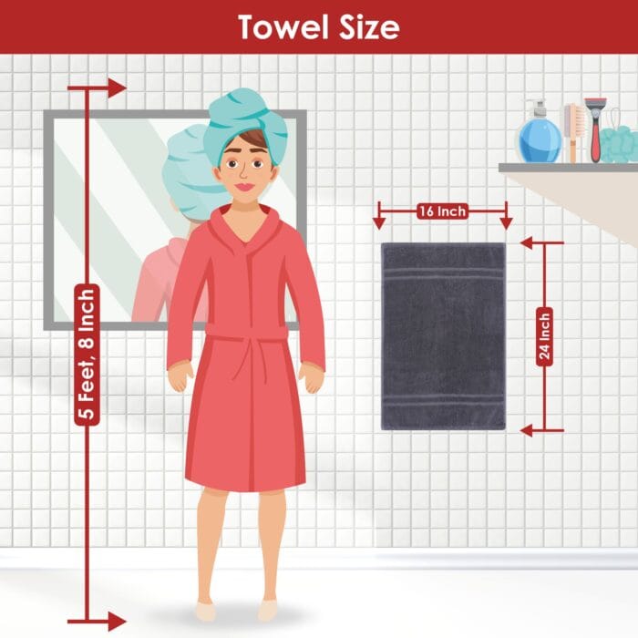 Terry Cotton Hand Towels – Soft, Thick & Absorbent (Pack of 4)