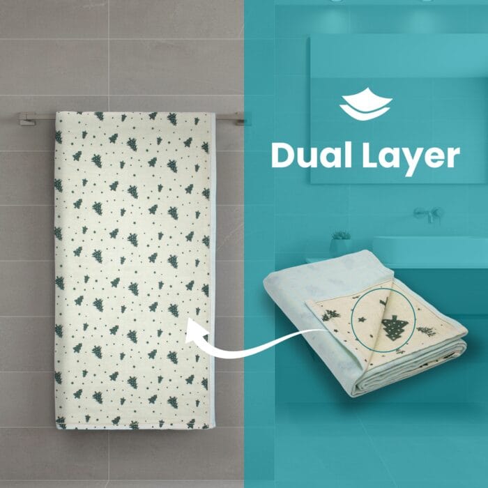 Zero Twist Cotton Bath Towel – Twin Layer, Printed