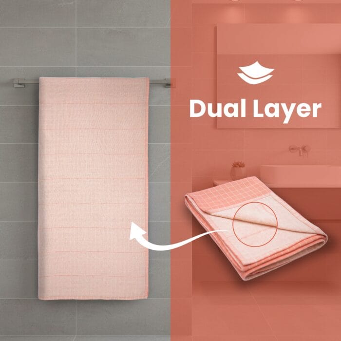 Zero Twist Cotton Bath Towel – Twin Layer, Ultra Soft