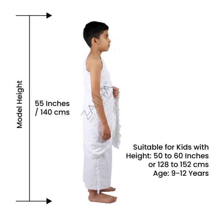 Terry Cotton Ihram for Boys (9–12 Years) – Soft, Breathable and Comfortable