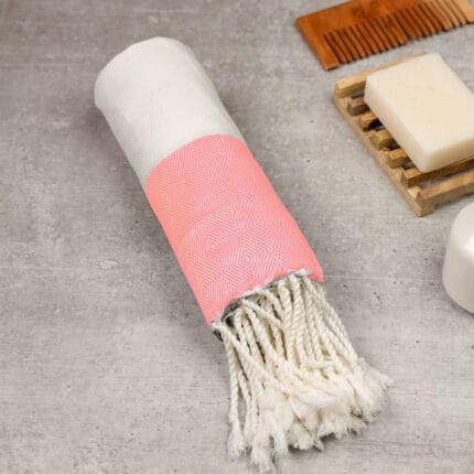 100% pure bamboo bath towel folded neatly on a modern lifestyle background, showcasing a soft Turkish-style weave