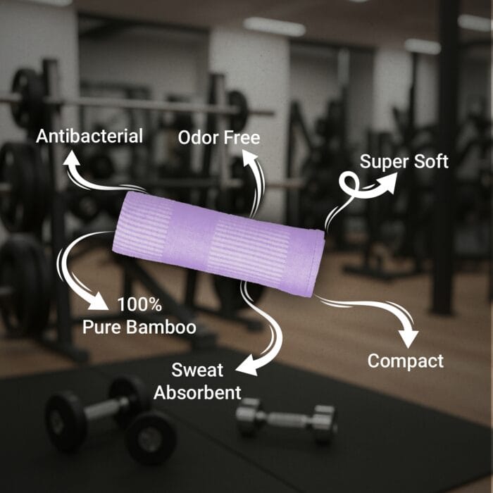 100% Bamboo Gym Towels , Pin Stripe – Pack of 3