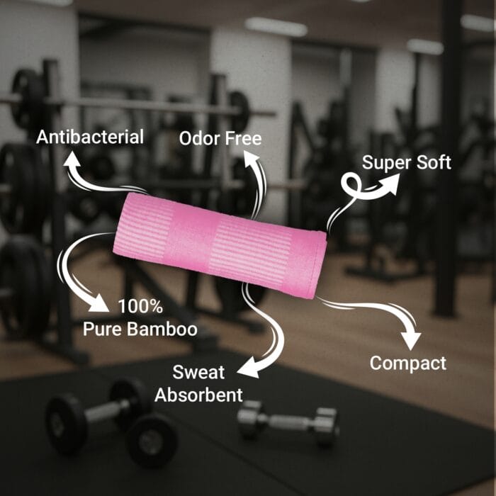 100% Bamboo Gym Towels , Pin Stripe – Pack of 3