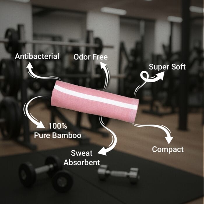 100% Bamboo Gym Towels, Ladder Stripe – Pack of 3