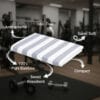 100% Bamboo Gym Towels , Cabana Stripe – Pack of 3