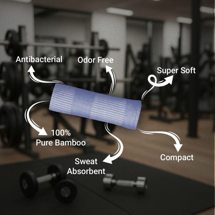 100% Bamboo Gym Towels , Pin Stripe – Pack of 3