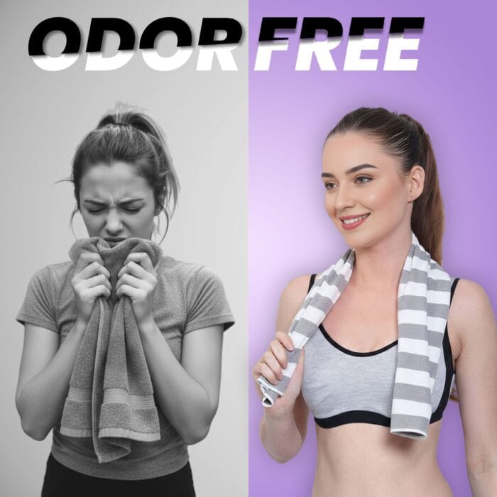 100% Bamboo Gym Towels , Cabana Stripe – Pack of 3