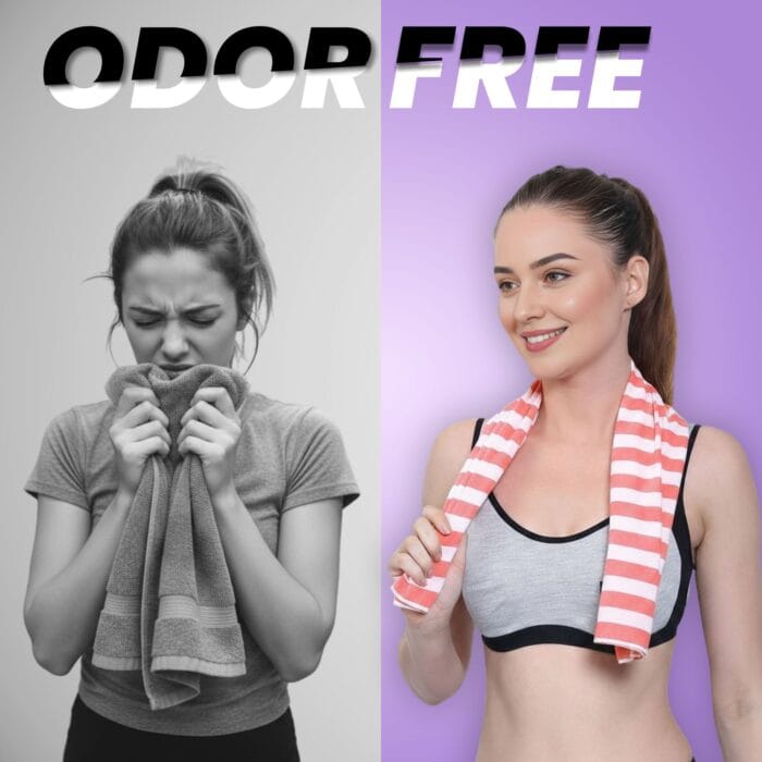 100% Bamboo Gym Towels , Cabana Stripe – Pack of 3