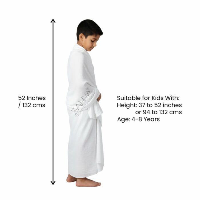 Plain Weave Kids Ihram – 100% Cotton, for Hajj & Umrah