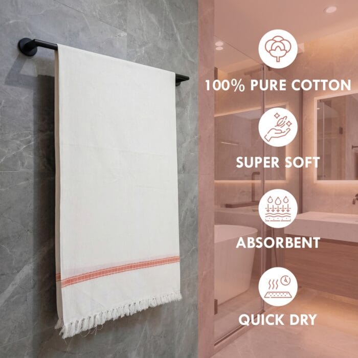 100% Cotton Bath Towels Set of 2 | 30 x 60 Inches