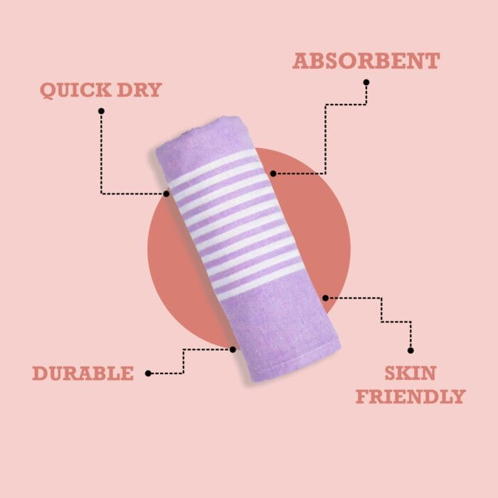 Pure Cotton Bath Towels 30x60 Inch, Pack of 2