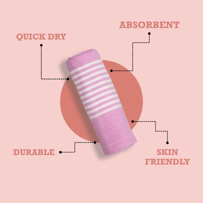 Natural Cotton Bath Towel 27x42 Inch, Pack of 2