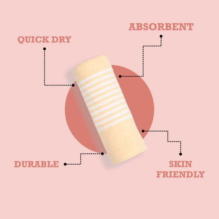 Natural Cotton Bath Towel 27x42 Inch, Pack of 2